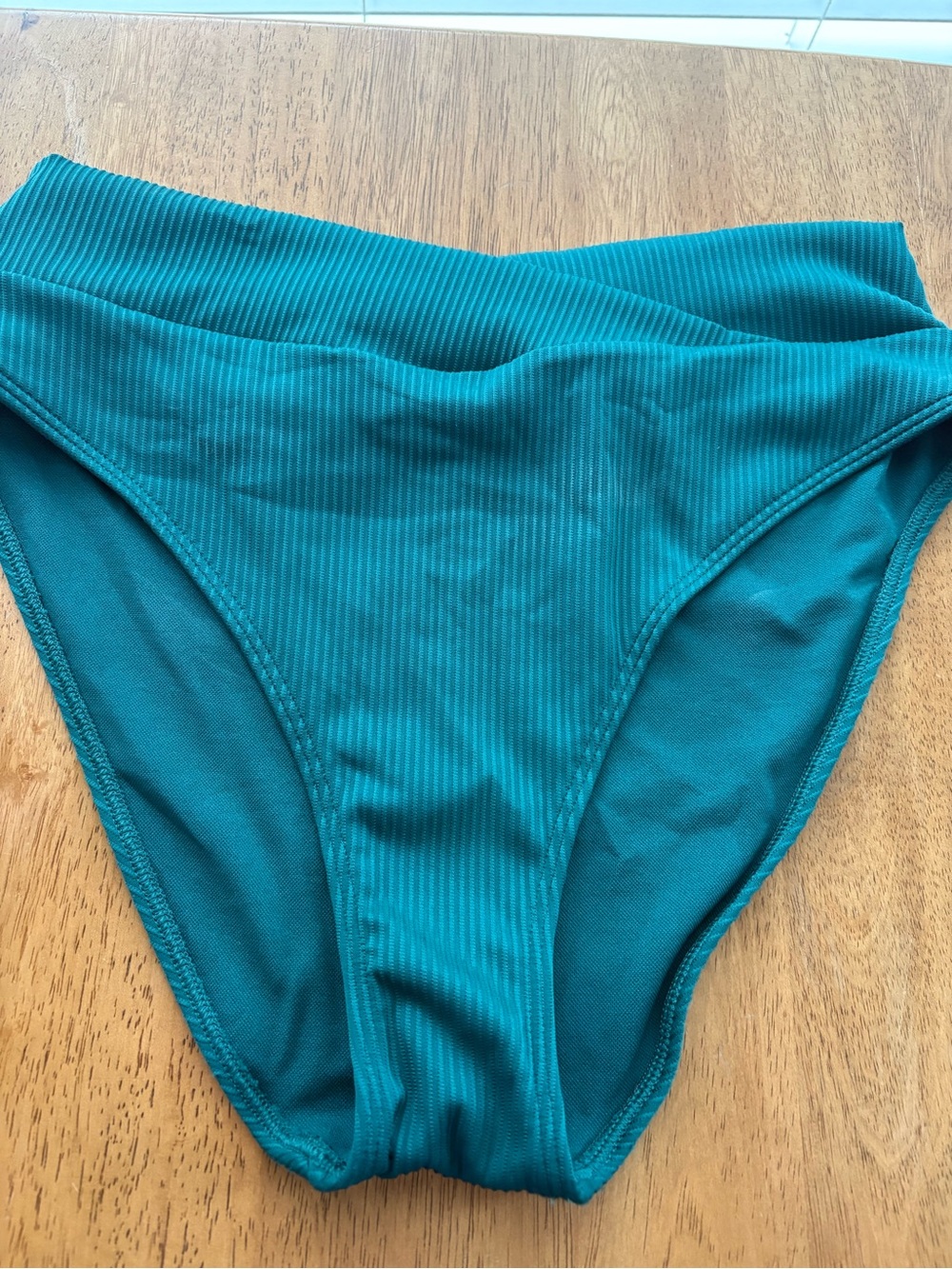Hollister Teal Ribbed High-Waist Bikini Bottom